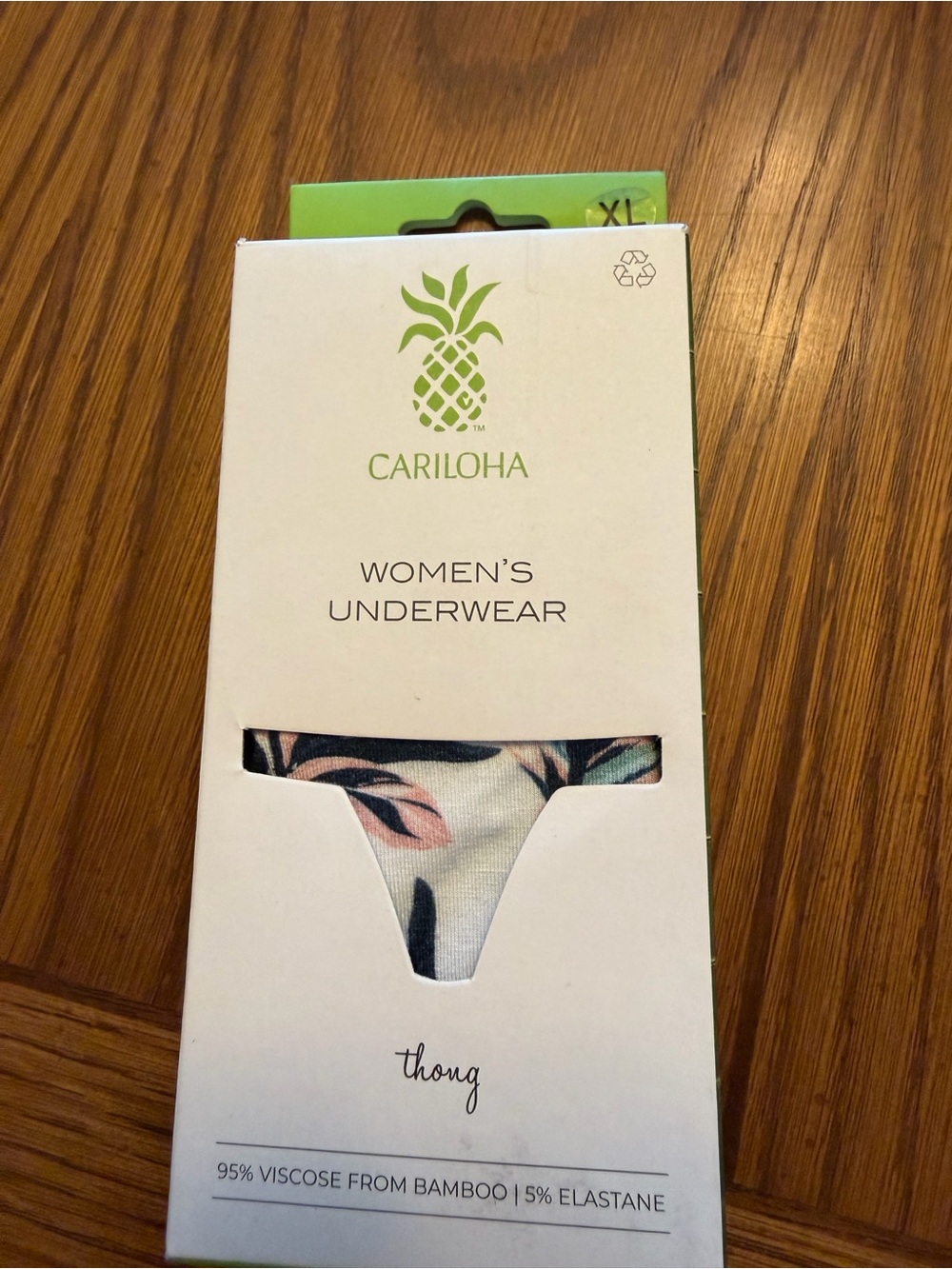Cariloha Women's Green Floral Thong - Bamboo Viscose